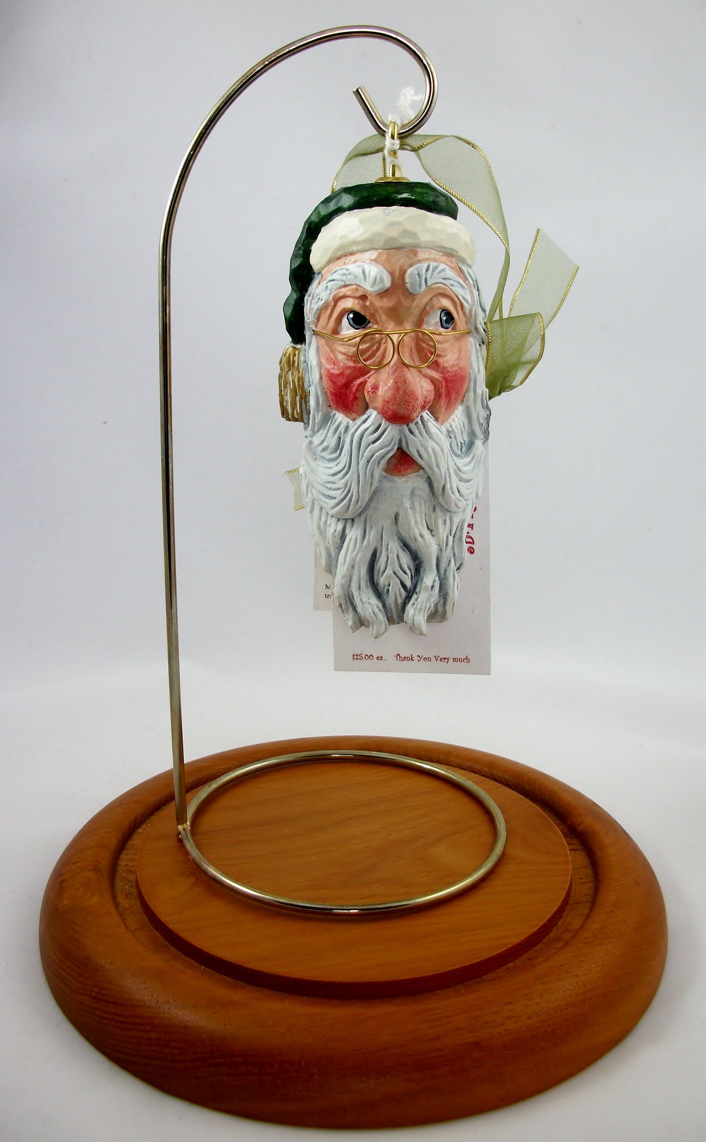 Made-to-order Wooden Santa Ornaments Style A, B, and C