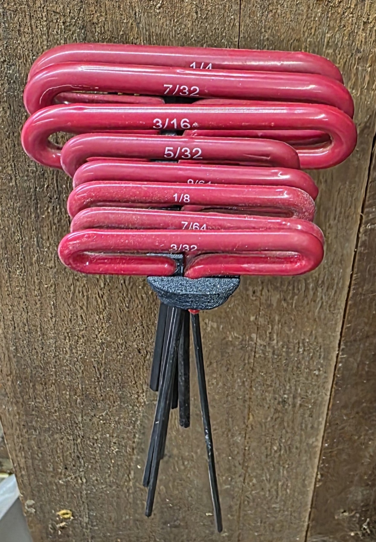 Wall Mounted T-Handle Allen Wrench Holder, 3D Printed PLA Hex Key Organizer, Shop Tool Storage Rack for T-Handle Wrenches, Garage, Workshop, CNC, and Workbench Organization