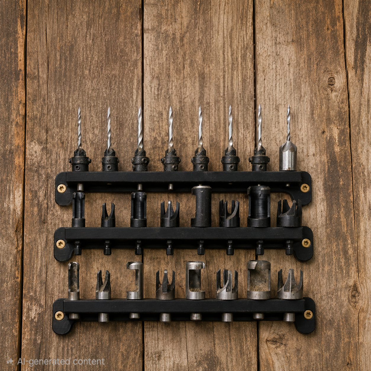 Wall-Mount Plug Cutter Holder – Woodworking Cutter Storage Rack with 1/4" Cutter Catch – 3D Printed Shop Organizer