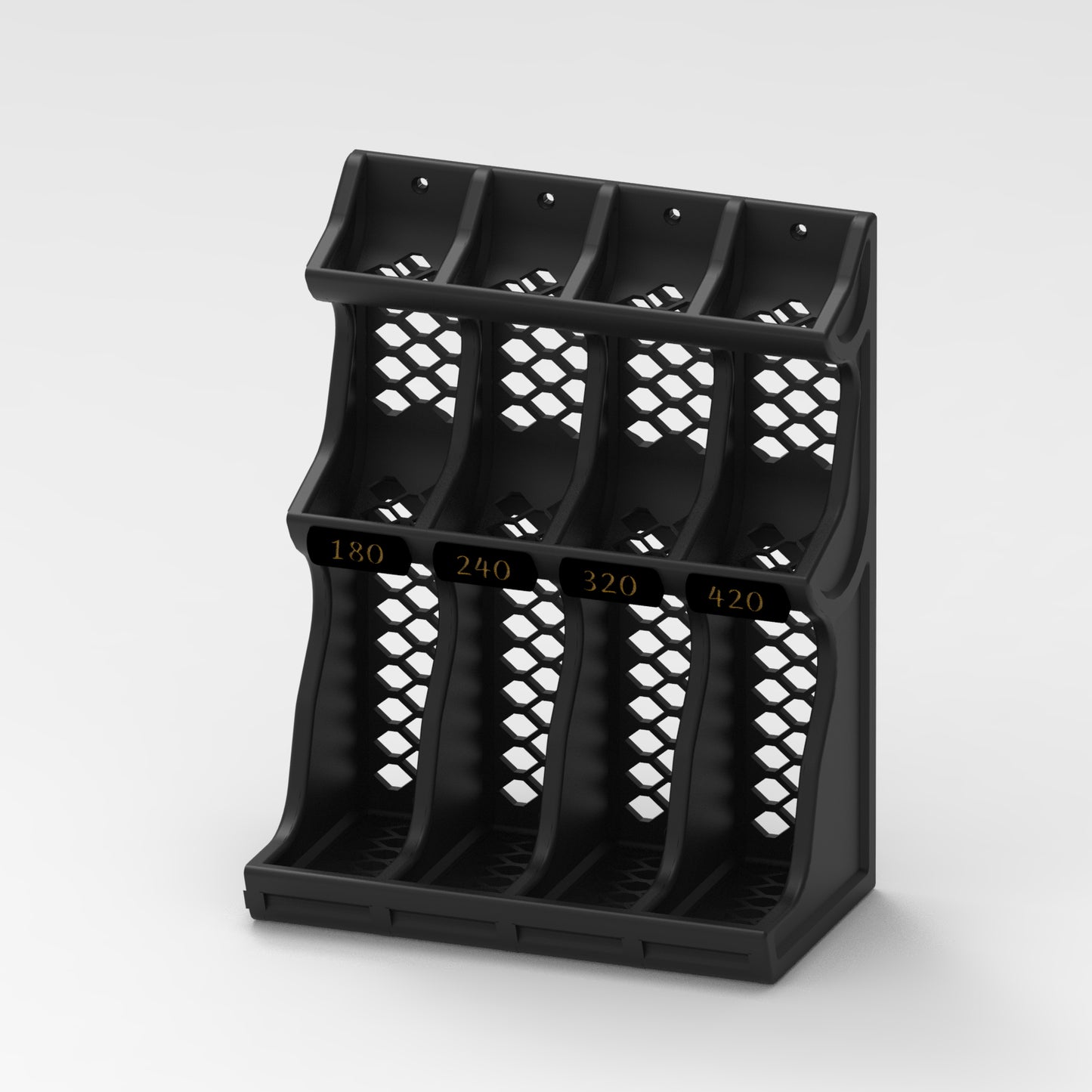 Modular 3D Printed PLA Sandpaper Holder/Organizer with Snap-In Grit Labels