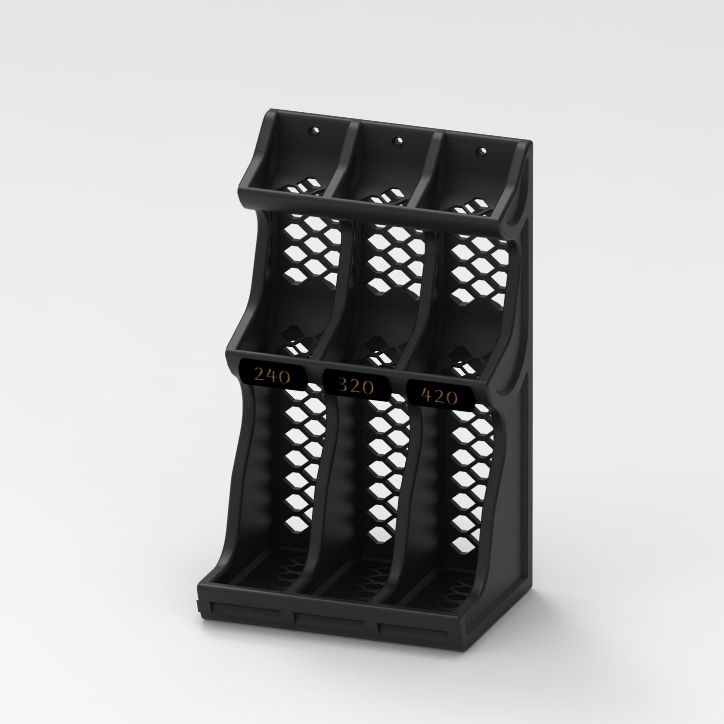 Modular 3D Printed PLA Sandpaper Holder/Organizer with Snap-In Grit Labels