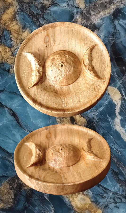 Triple Goddess - Designer Carved Incense Burner / Holder